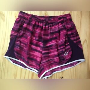 Athletic Pink Patterned Running Shorts Women’s With Liner Athletic Performance